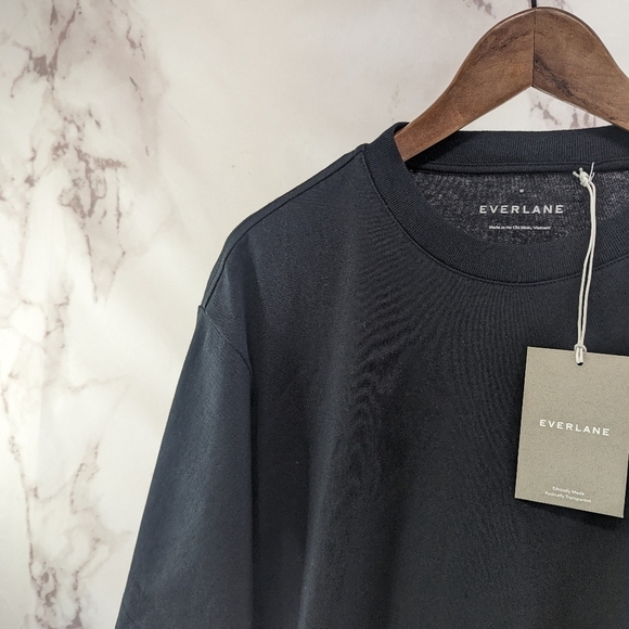 Everlane T Shirt Mens Medium Black Short Sleeve The Premium Weight Tee - Picture 3 of 14